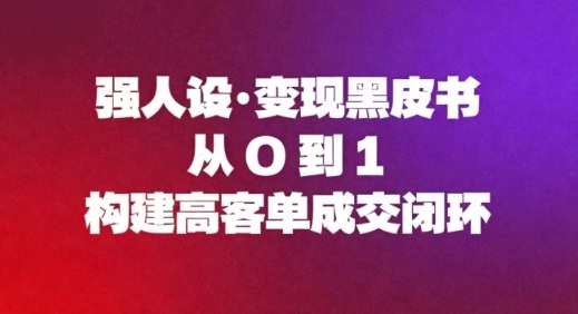 强人设变现黑皮书：从0到1构建高客单成交闭环-快名资源网