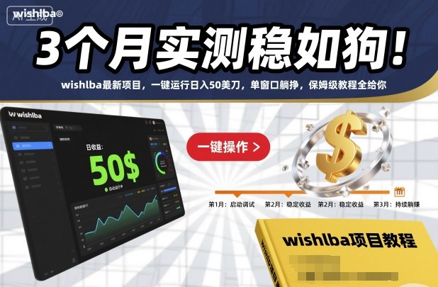 3个月实测稳如狗！wishlba最新项目，一键运行日入50美刀，单窗口躺挣，保姆级教程全给你【揭秘】-快名资源网