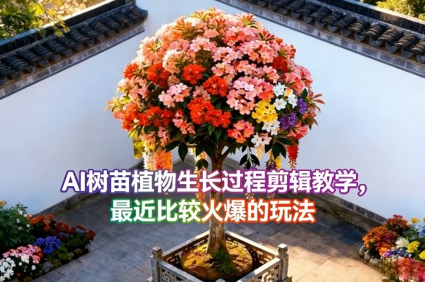 AI树苗植物生长过程剪辑教学，最近比较火爆的玩法-快名资源网