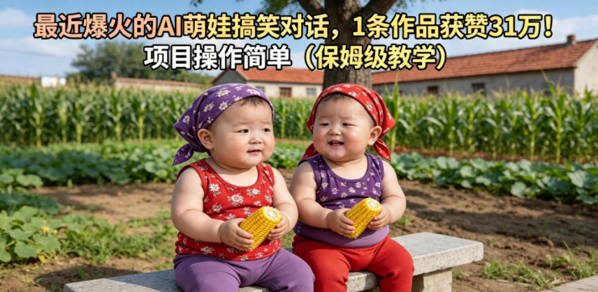 最近爆火的AI萌娃搞笑对话，1条作品获赞31W，项目操作简单(保姆级教学)-快名资源网