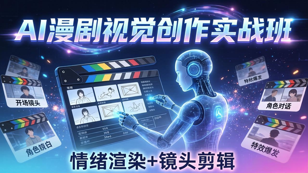 AI漫剧视觉导演思维实战班，从脚本到成片全掌握，分镜设计情绪渲染一站学会-快名资源网