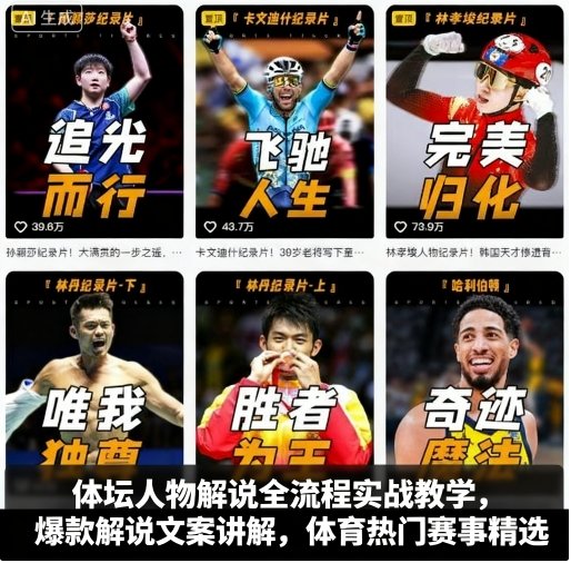 体坛人物解说全流程实战教学，爆款解说文案讲解，体育热门赛事精选-快名资源网