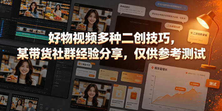 好物视频多种二创技巧，某带货社群经验分享，仅供参考测试-青虫资源网