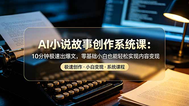 AI小说故事创作系统课：10分钟极速出爆文，零基础小白也能轻松实现内容变现-青虫资源网