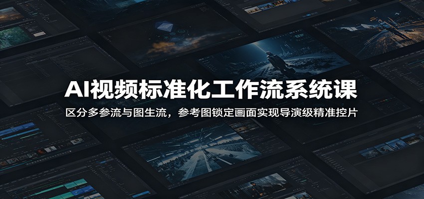AI视频标准化工作流系统课：区分多参流与图生流，参考图锁定画面实现导演级精准控片-青虫资源网