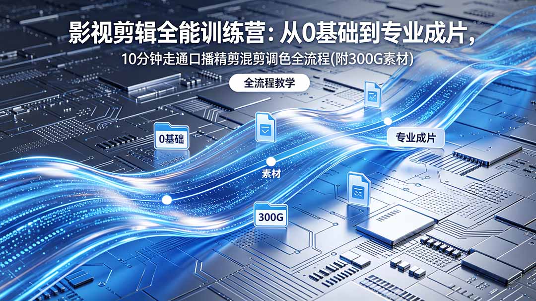 2026影视剪辑全能实战课｜0基础到专业成片，全流程教学，高清带300G素材-快名资源网