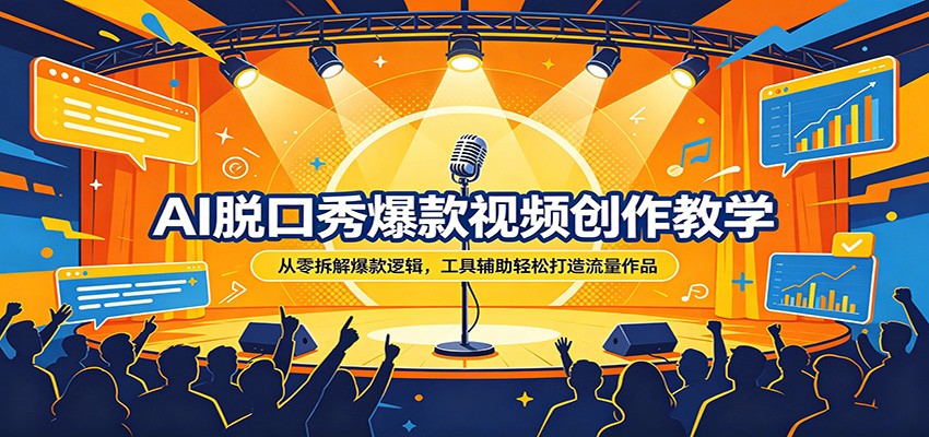 AI脱口秀爆款视频创作教学：从零拆解爆款逻辑，工具辅助轻松打造流量作品-青虫资源网