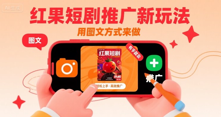 红果短剧推广新玩法，用图文方式来做，有手就会-快名资源网