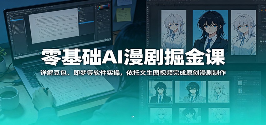 零基础AI漫剧掘金课：详解豆包、即梦等软件实操，依托文生图视频完成原创漫剧制作-快名资源网