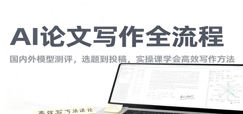 AI论文写作全流程，国内外模型测评，选题到投稿，实操课学高效写作方法-快名资源网