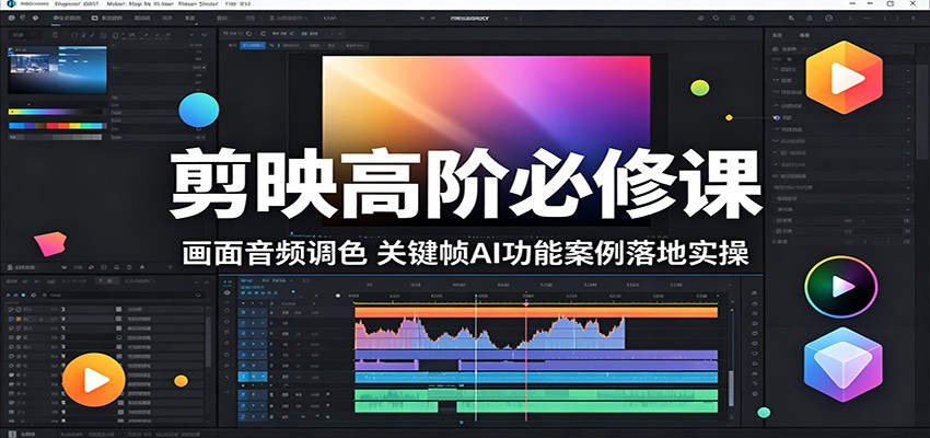 剪映高阶必修课：画面音频调色，关键帧AI功能案例落地实操-快名资源网