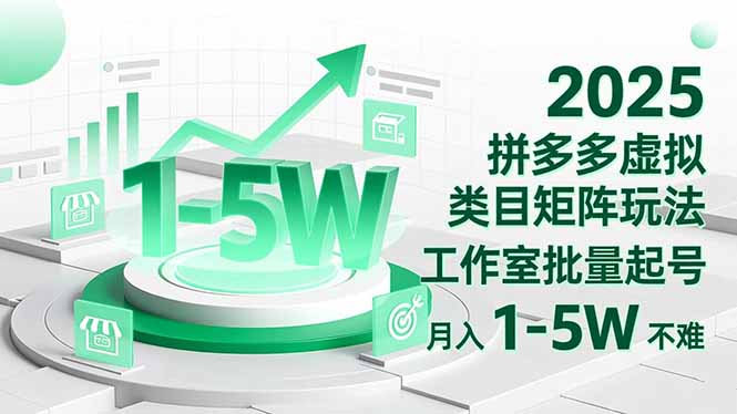 2025 拼多多虚拟类目矩阵玩法，工作室批量起号，月入 1-5W 不难-快名资源网