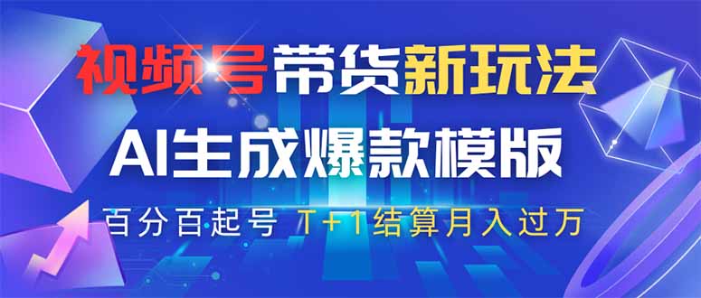 视频号带货新玩法，AI生成，百分百原创爆款模版 百分百起号，高佣商品T...-快名资源网