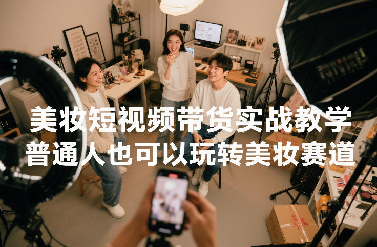 美妆短视频带货实战教学，普通人也可以玩转美妆赛道-快名资源网