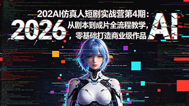 2026AI仿真人短剧实战营第4期：从剧本到成片全流程教学，零基础打造商业级作品-快名资源网