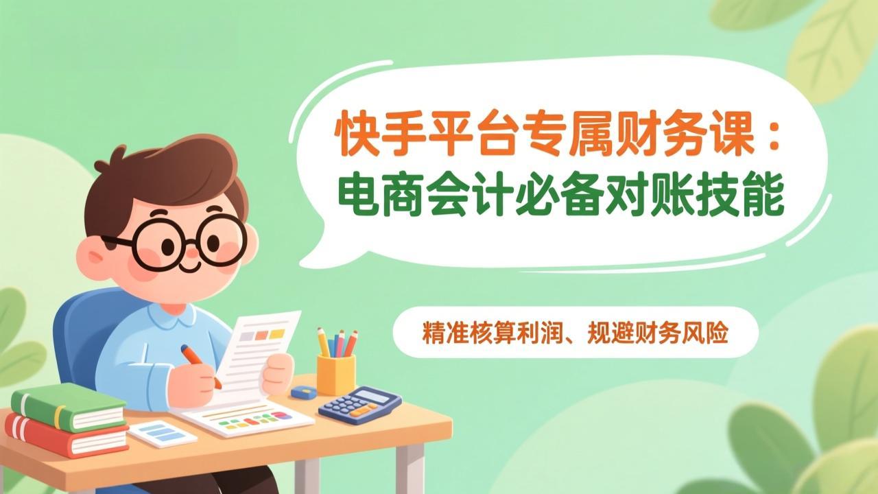 快手平台专属财务课：电商会计必备对账技能，精准核算利润、规避财务风险-快名资源网