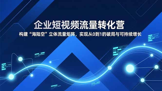 企业短视频流量转化营，构建“海陆空”立体流量矩阵，实现从0到1的破局与可持续增长-快名资源网