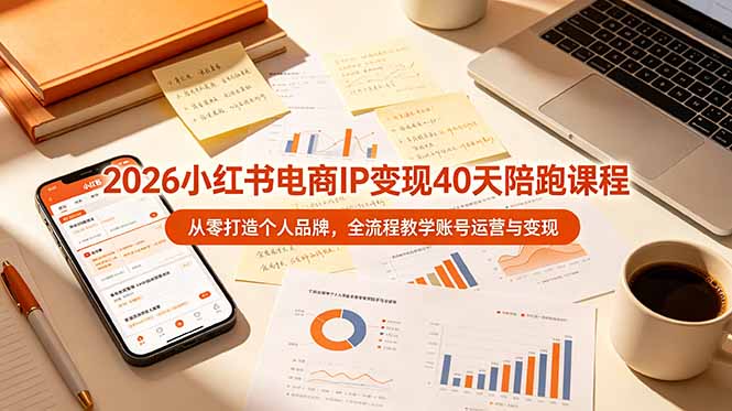 2026小红书电商IP变现40天陪跑课程-11期，从零打造个人品牌，全流程教学账号运营与变现-青虫资源网