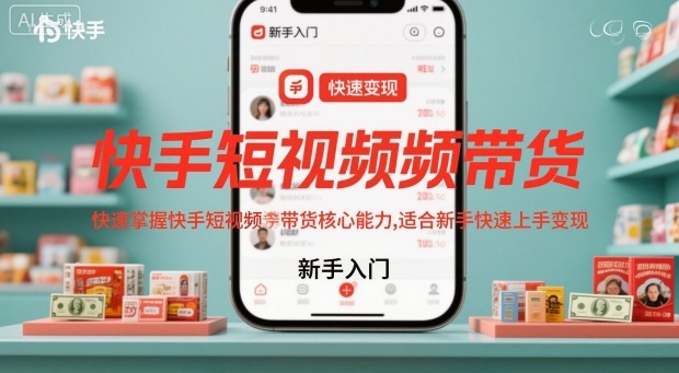 快手短视频带货，快速掌握快手短视频带货核心能力，适合新手快速上手变现-快名资源网