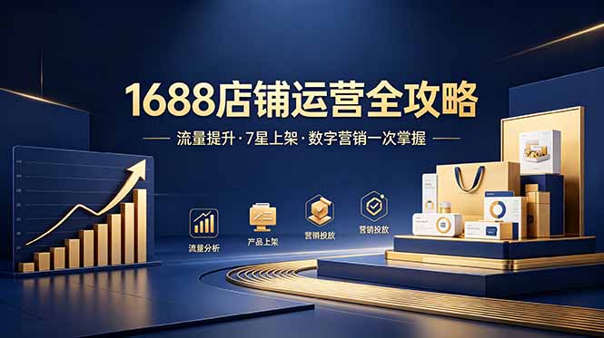 1688店铺没流量？产品上架不到7星？数字营销不会投？全套运营技能一次学(更新6月-快名资源网