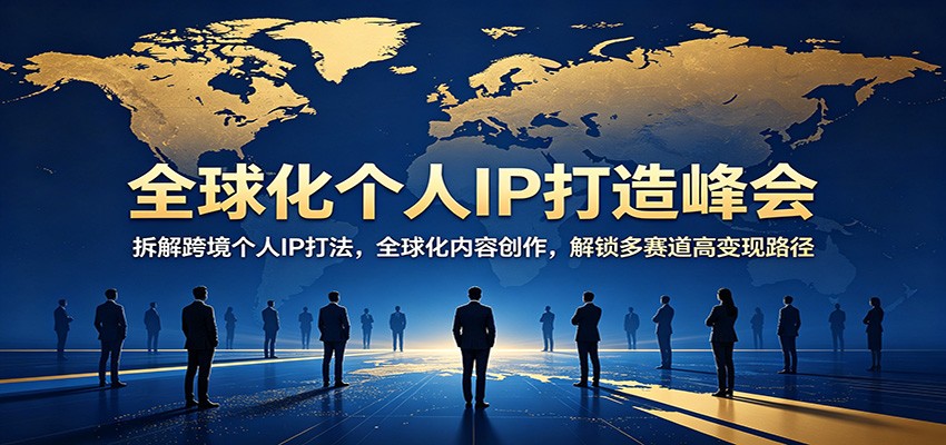 全球化个人IP打造峰会：拆解跨境个人IP打法，全球化内容创作，解锁多赛道高变现路径-快名资源网