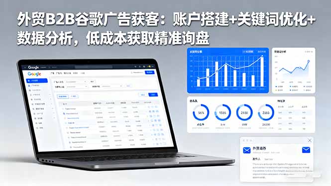 外贸B2B 谷歌广告获客：账户搭建+关键词优化+数据分析 低成本获取精准询盘-快名资源网