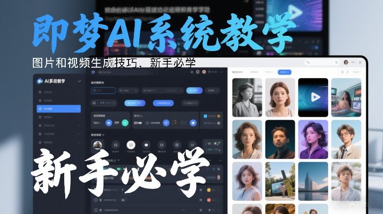 即梦AI系统教学，图片和视频生成技巧，新手必学-快名资源网