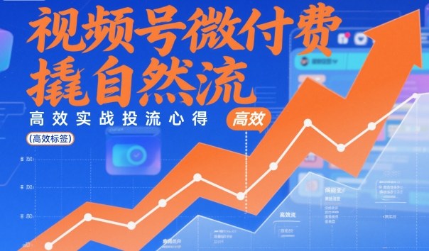 视频号微付费撬自然流，高效实战投流心得-快名资源网