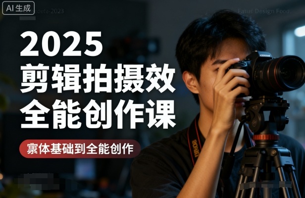 2025剪辑拍摄特效全能创作课，零基础到全能创作-快名资源网