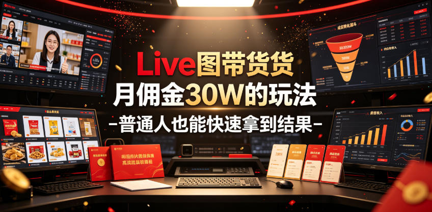 Live图带货月佣金30W的玩法-普通人也能快速拿到结果-青虫资源网