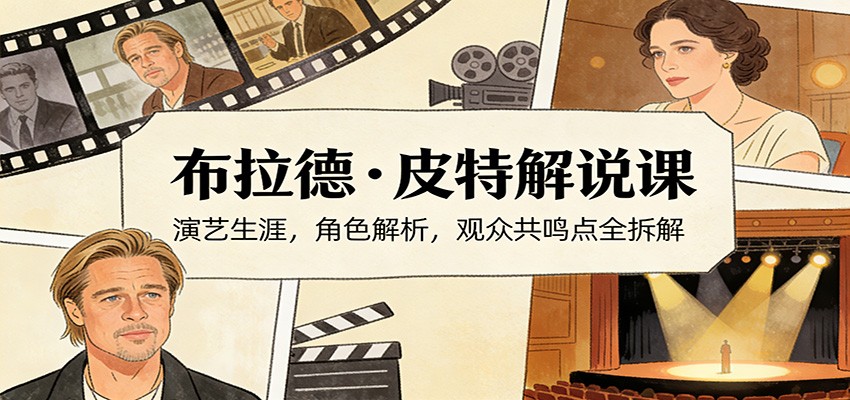 演员说-布拉德.皮特解说课：演艺生涯，角色解析，观众共鸣点全拆解-快名资源网