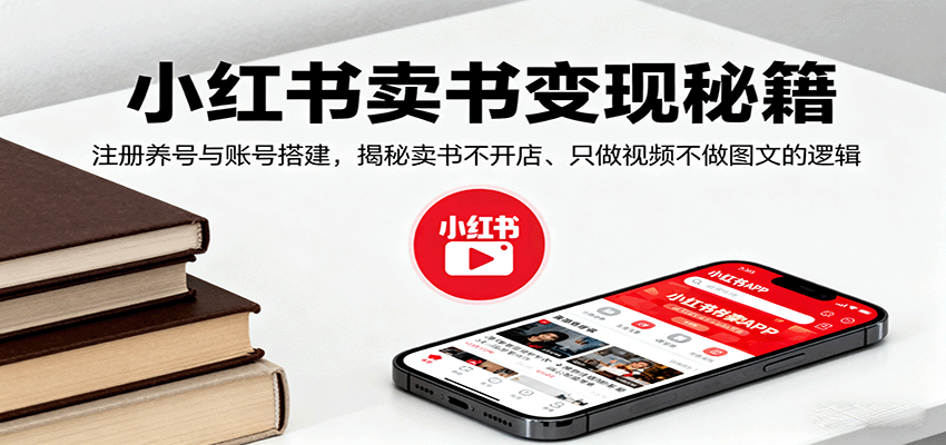 小红书卖书变现秘籍，注册养号与账号搭建，揭秘卖书不开店、只做视频不做图文的逻辑-快名资源网