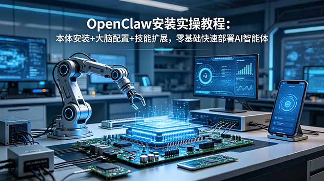 OpenClaw安装实操教程：本体安装+大脑配置+技能扩展，零基础快速部署AI智能体-快名资源网