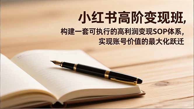 小红书高阶变现班，构建一套可执行的高利润变现SOP体系，实现账号价值的最大化跃迁-快名资源网