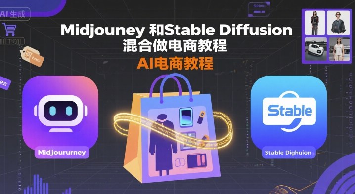 Midjourney和Stable Diffusion混合做电商教程-ai电商教程-快名资源网