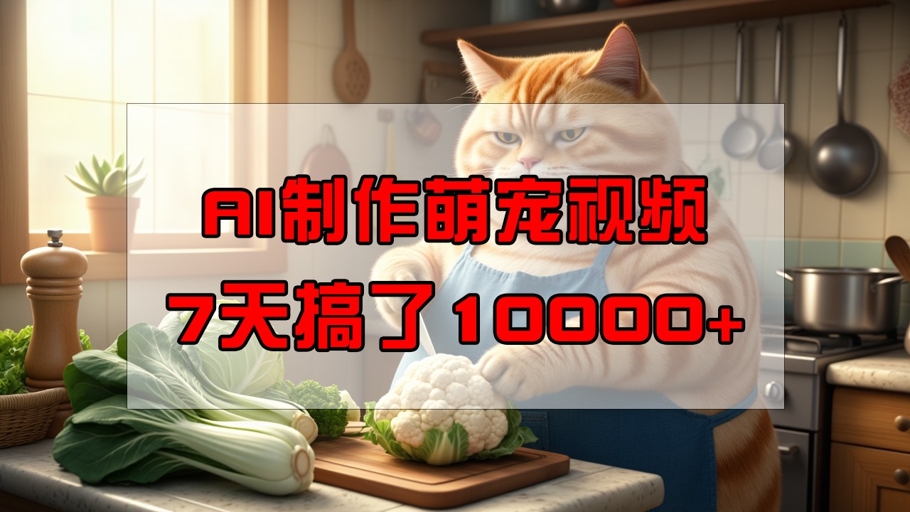 靠AI制作萌宠视频，7天搞了1万+，操作简单门槛低，有手机就行-快名资源网