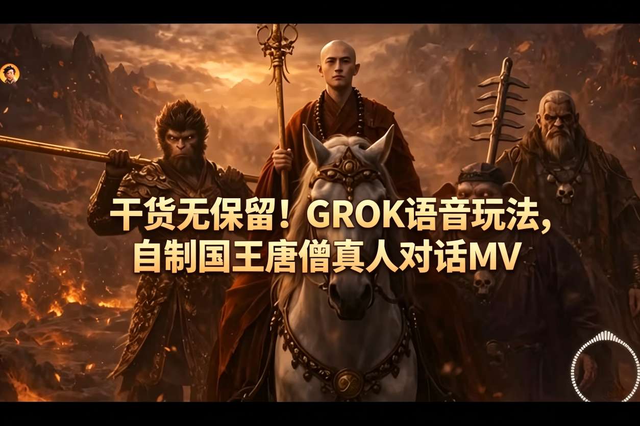干货无保留！GROK语音玩法，自制国王唐僧真人对话MV-快名资源网