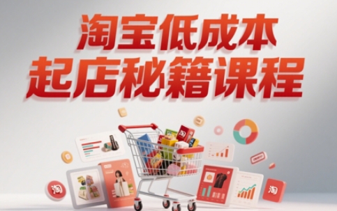 淘宝低成本起店系统课，助你快速起店，实现弯道超车-快名资源网