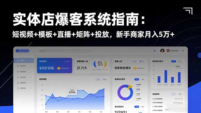 实体店爆客系统指南：短视频+模板+直播+矩阵+投放，新手商家月入5万+-快名资源网