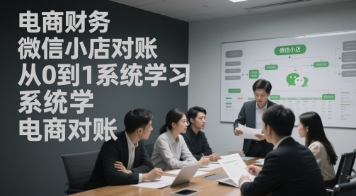 电商财务微信小店对账，从0到1系统学习电商对账-快名资源网