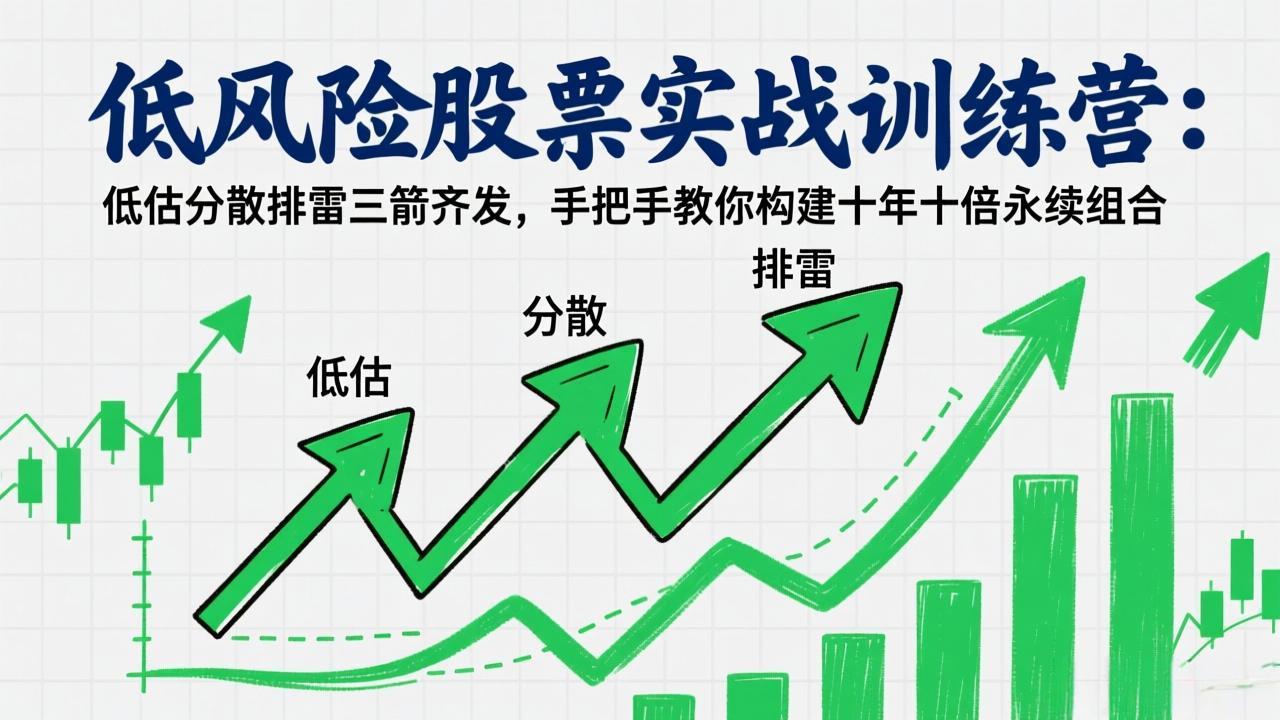 低风险股票实战训练营：低估分散排雷三箭齐发，手把手教你构建十年十倍永续组合-快名资源网