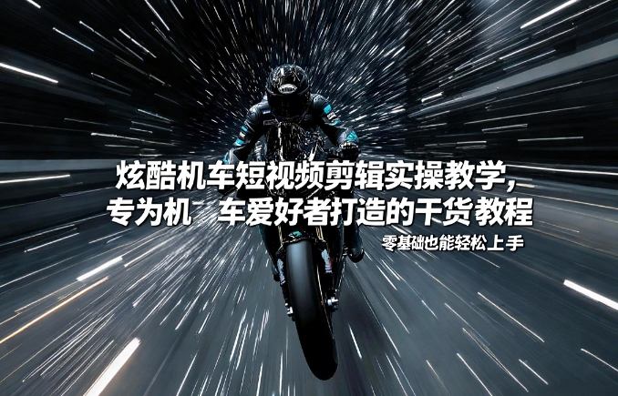 炫酷机车短视频剪辑实操教学，专为机车爱好者打造的干货教程，零基础也能轻松上手-快名资源网