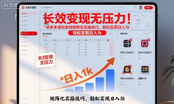 长效变现无压力！拼多多虚拟类目矩阵化实操技巧，轻松实现日入1k【揭秘】-快名资源网