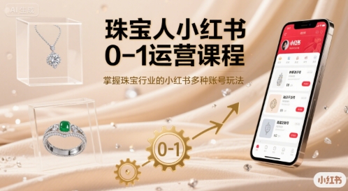 珠宝人小红书0-1运营课程，掌握珠宝行业的小红书多种账号玩法-快名资源网