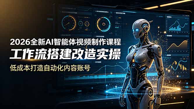 2026全新AI Codex智能体视频制作课程，工作流搭建改造实操，低成本打造自动化内容账号-青虫资源网