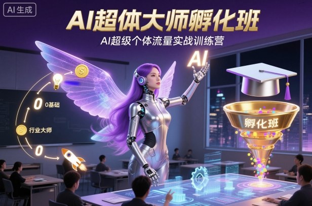 AI超体大师孵化班，AI超级个体流量实战训练营-快名资源网