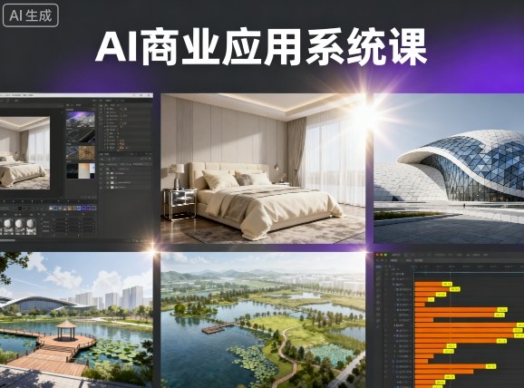 AI商业应用系统课，室内-软装-建筑-景观，智能设计+效果图+动画画实战-快名资源网