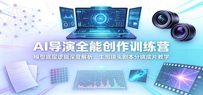 AI导演全能创作训练营：模型底层逻辑深度解析，生图镜头剧本分镜成片教学-青虫资源网