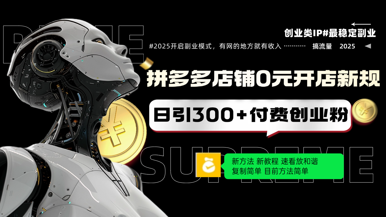 拼多多店铺0元开店新规，日引300+付费创业粉，目前方法简单复制粘贴可矩阵-快名资源网