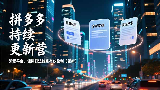 拼多多持续更新营，最新玩法、诊断案例、前沿技术，紧跟平台，保障打法始终有效盈利(更新-快名资源网